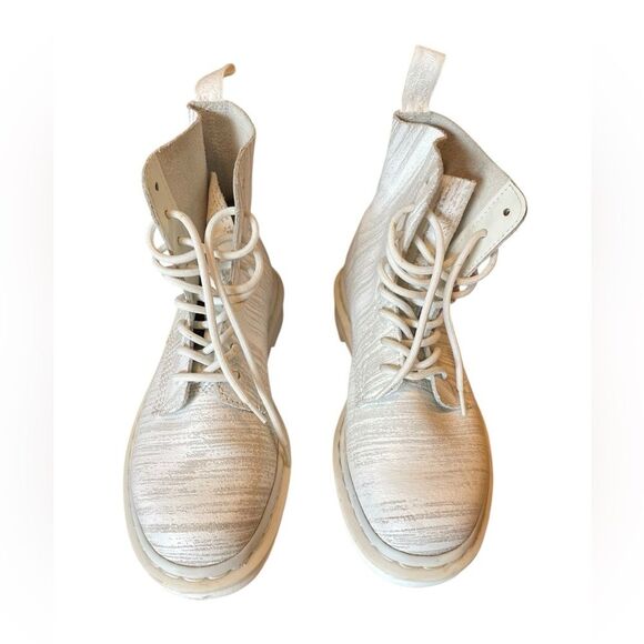 Dr Martens Pascal Painter Leather Combat Boots Womens Size 7 Mens Size 6 White - Picture 3 of 11
